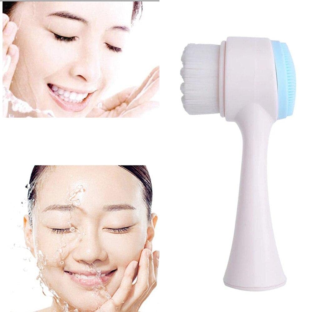 Cosluxe 2-in-1 Facial Cleansing Brush with Makeup Headband – Deep Clean Manual Face Brush for Women, Soft Silicone & Bristle Cleaner - Image 4