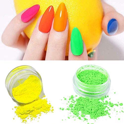 COSLUXE Neon Pigment Eyeshadow Powder & Nail Powder, Nail Pigments Dust Nail Glitter, Neon Pigment Eyeshadow Powder for Face Body Makeup,Nail Art Decoration (Fluorescence Powder, 12 - Pcs) - Image 8