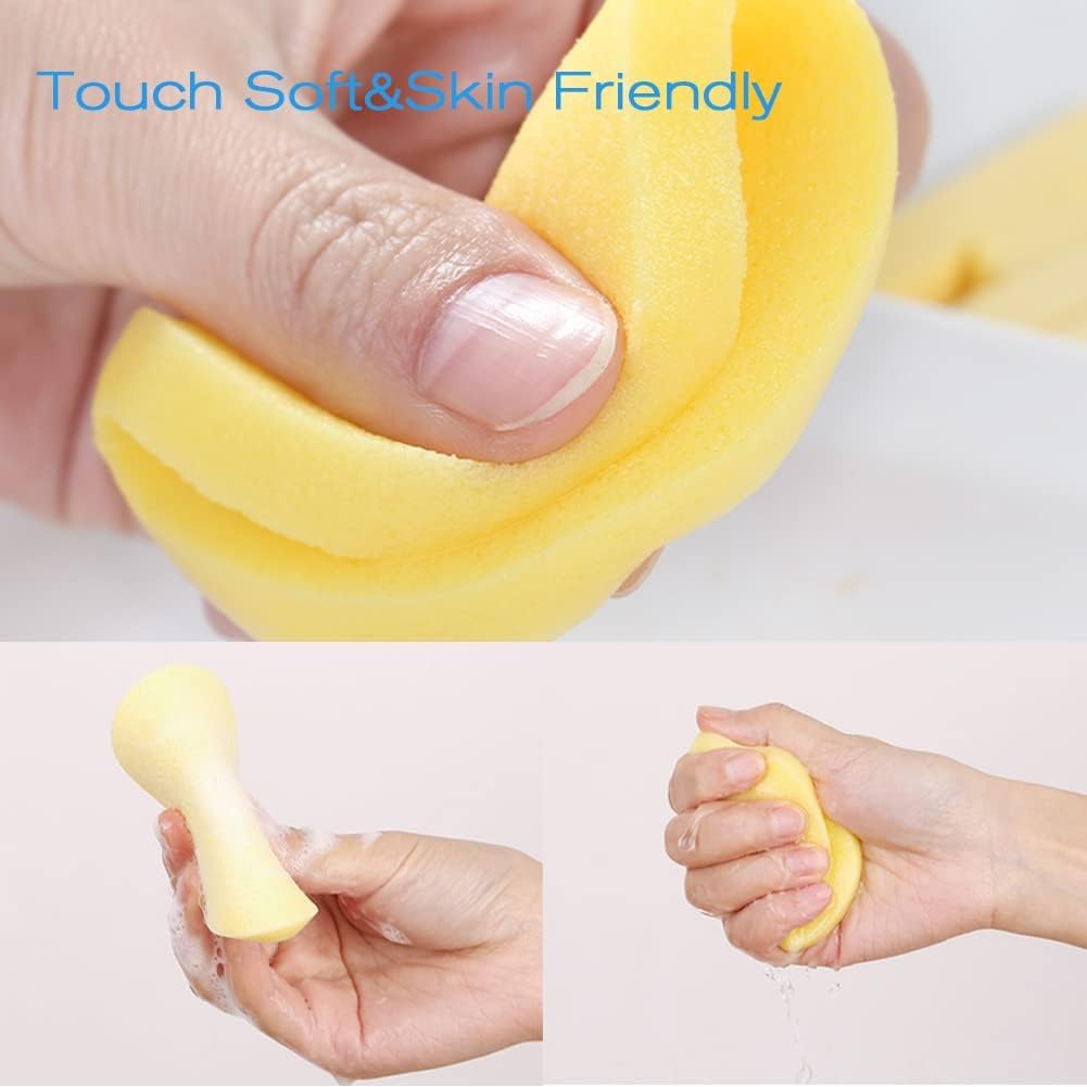 Cosluxe 24 Pcs Facial Sponge Compressed Face Cleansing, Facial Sponge Compressed Makeup Remover Cleaning Puff Pads Makeup Removal puff Pads Exfoliating Wash Round Face yellow - Image 4