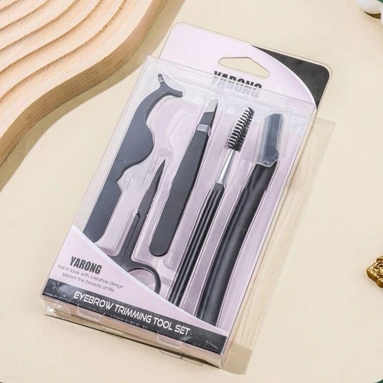COSLUXE 5 Pcs Eyebrow Trimming Kit | Eyebrow Grooming Set | Tweezers | Scissors | Eyebrow Razor and Eyelash Applicator for Women and girls - Image 2