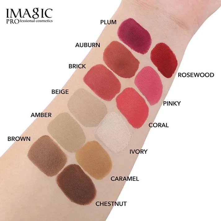 IMAGIC 12 Colors Contour & Blush Palette, Multiuse Cream Foundation & Blush Palette 18g - Image 2
