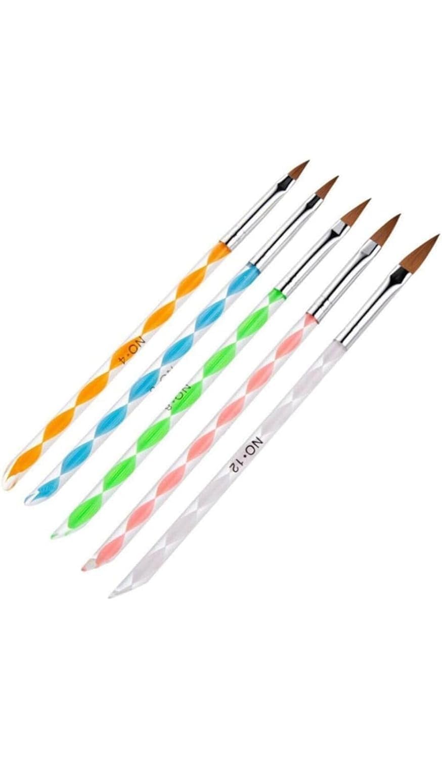 NAILWIND Acrylic Nail Brush Set for Acrylic Powder, Poly Extension Gel Brush, Nail Art Tips Builder Brush, for Application UV Gel Brushe with Glitter Handle SET - Image 9