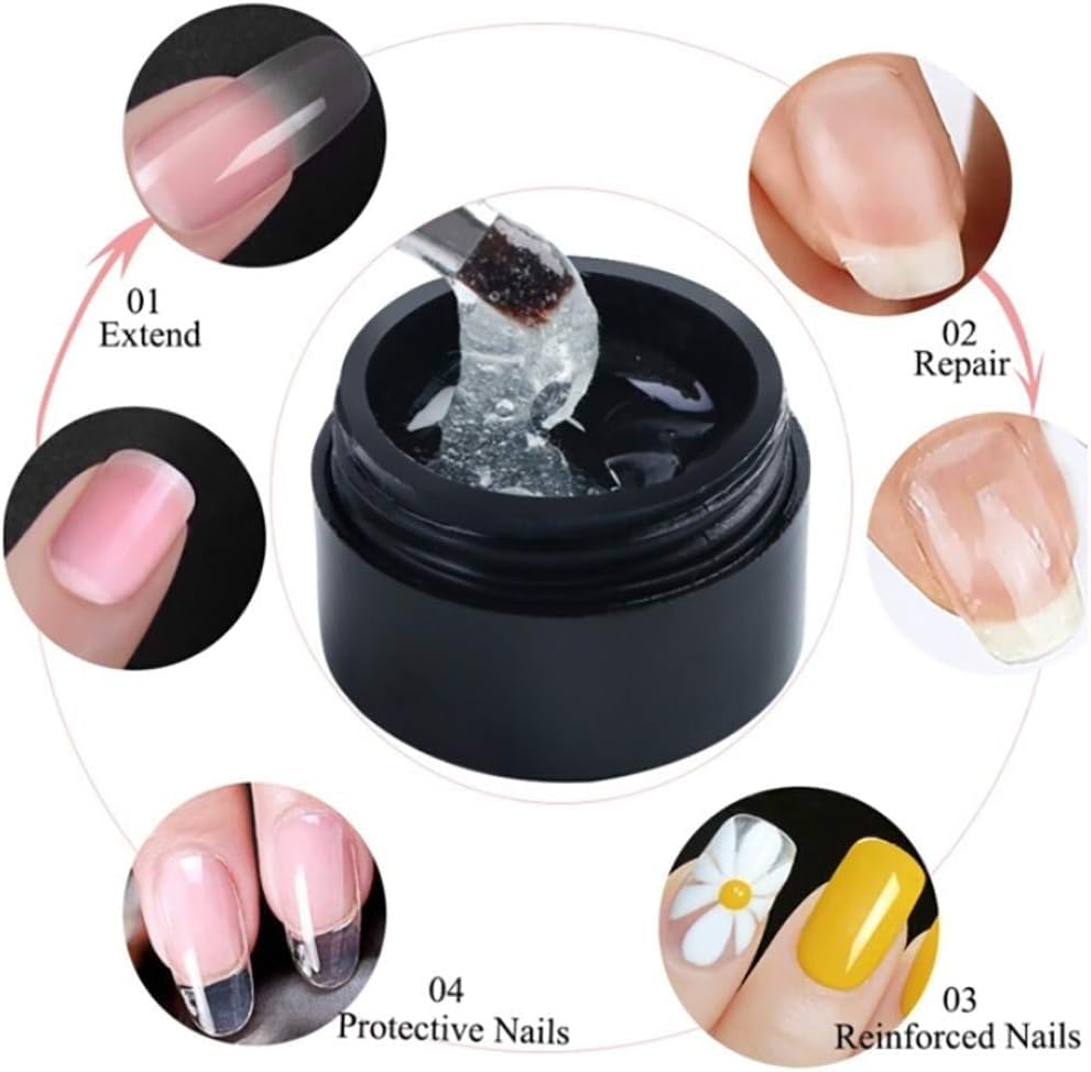 NAILWIND Solid Gel Nail Glue for Nail Tips Clear,Strong Adhesive Rhinestone Gel Nail Glue for Acrylic Nails Tips, Press on Solid Glue Gel, Nail Art Manicure Glue Gel, Need UV/LED Lamp (Clear, 15 ml) - Image 2