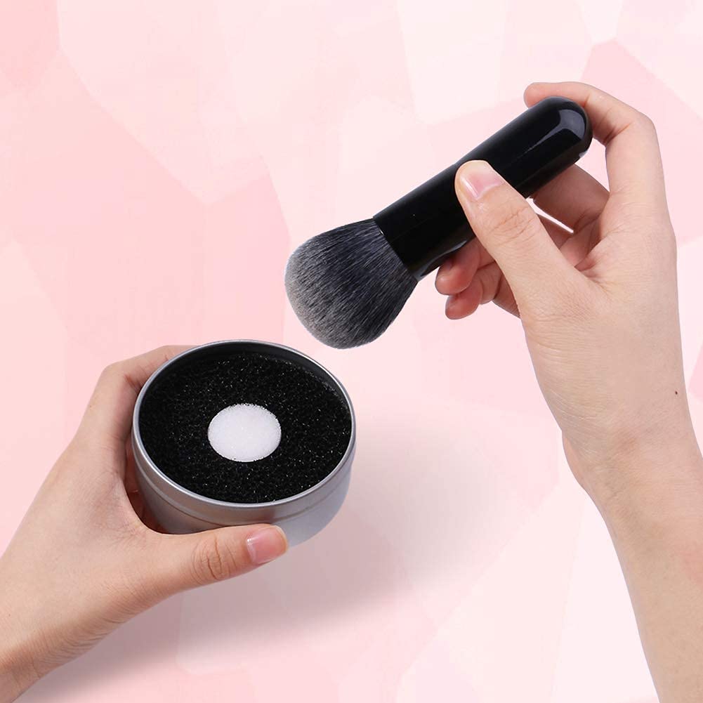 COSLUXE Makeup brush cleaner Makeup Brush Tool - Makeup Brush Quick Cleaner Sponge - Removes Shadow Color from Your Brush White and Black - Image 2