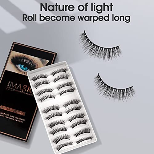 Imagic PROfessional Synthetic Fibers False Eyelashes, Natural & soft 100% Handmade 3D Eyelashes Pack 10 Pairs of 1 box - Image 4