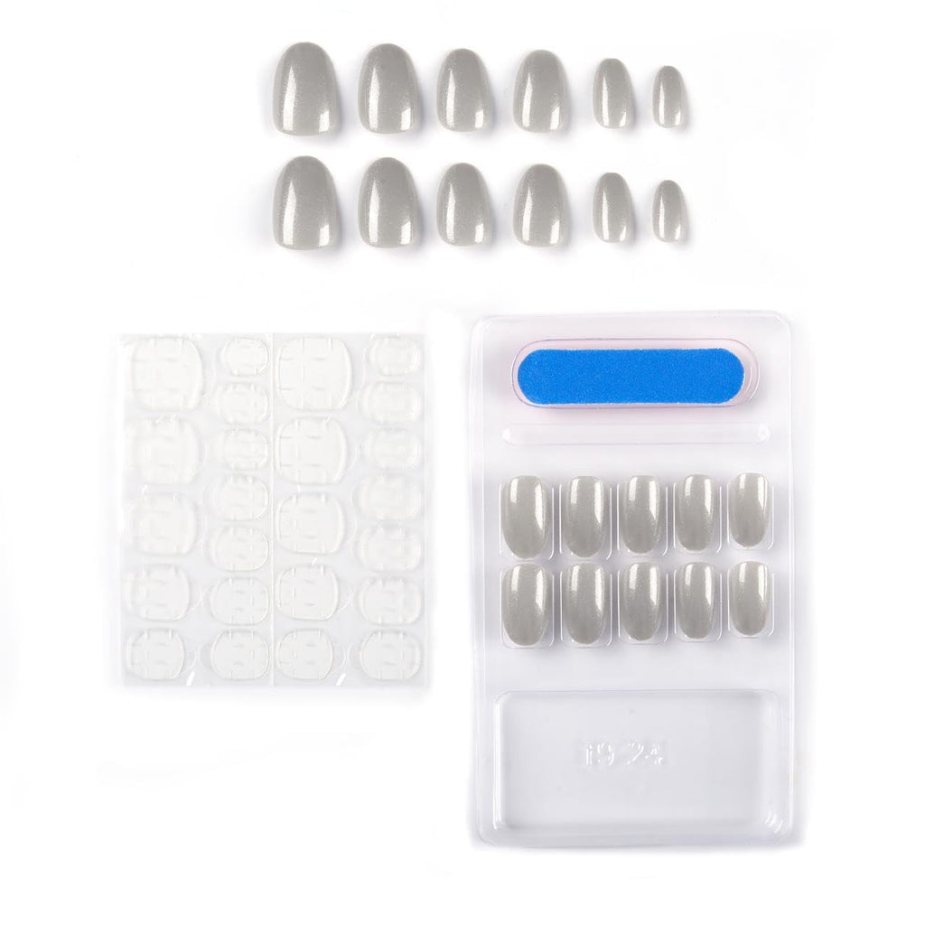 NAILWIND 24pcs Press on Nails | Natural Short False Nails Acrylic Full Cover Nails | Natural Fake Nails Delicate & Comfortable for Women and Girls (V-43) - Image 4