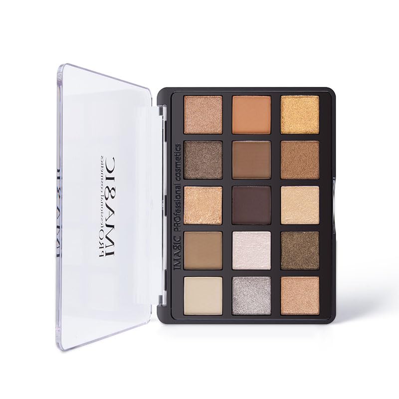 IMAGIC 15 Color Uitality Eyeshadow Palette, Eyeshadow Matte Shimmer Finish Make up Palette Highly Pigmented - Multicolor 15x1.2g - Image 3