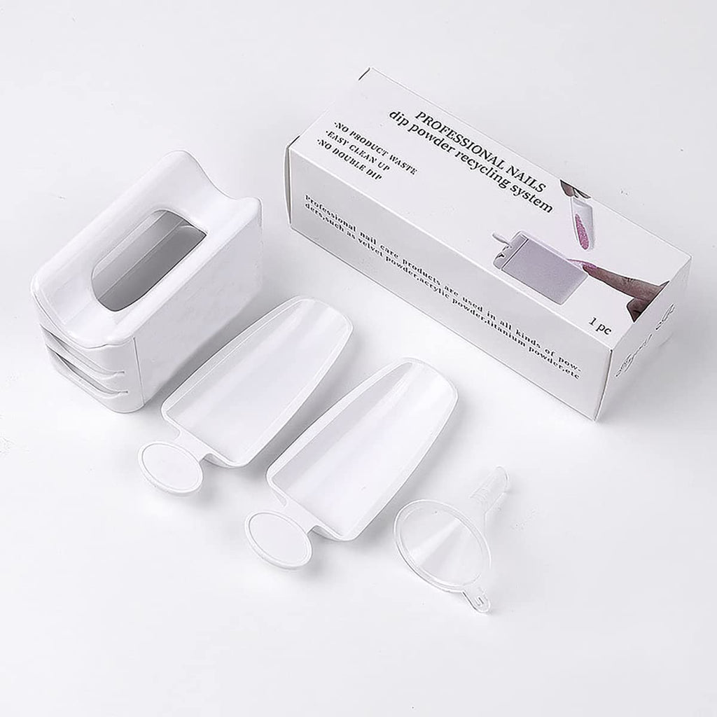 NAILWIND Powder Recycling Tray System with Scoop, Nail Dip Container Portable Dipping Powder Storage Box or Nail Art and Makeup Tool Nail