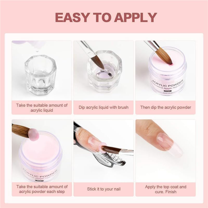 NAILWIND Professional Acrylic Nail Extension System, Acrylic Nail Kit,Acrylic Nail Powder,28g (Clear) - Image 8