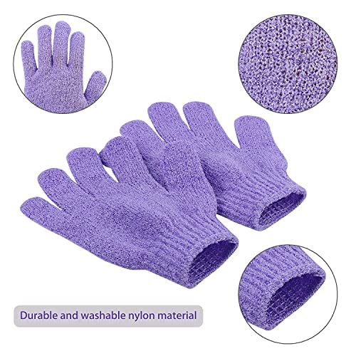 COSLUXE Double Sided Exfoliating Gloves Body Scrubber Scrubbing Glove Bath Mitts Scrubs for Shower, Body Spa Massage Dead Skin Cell Remover, for Men,Women and Children (1 Pairs) - Image 5