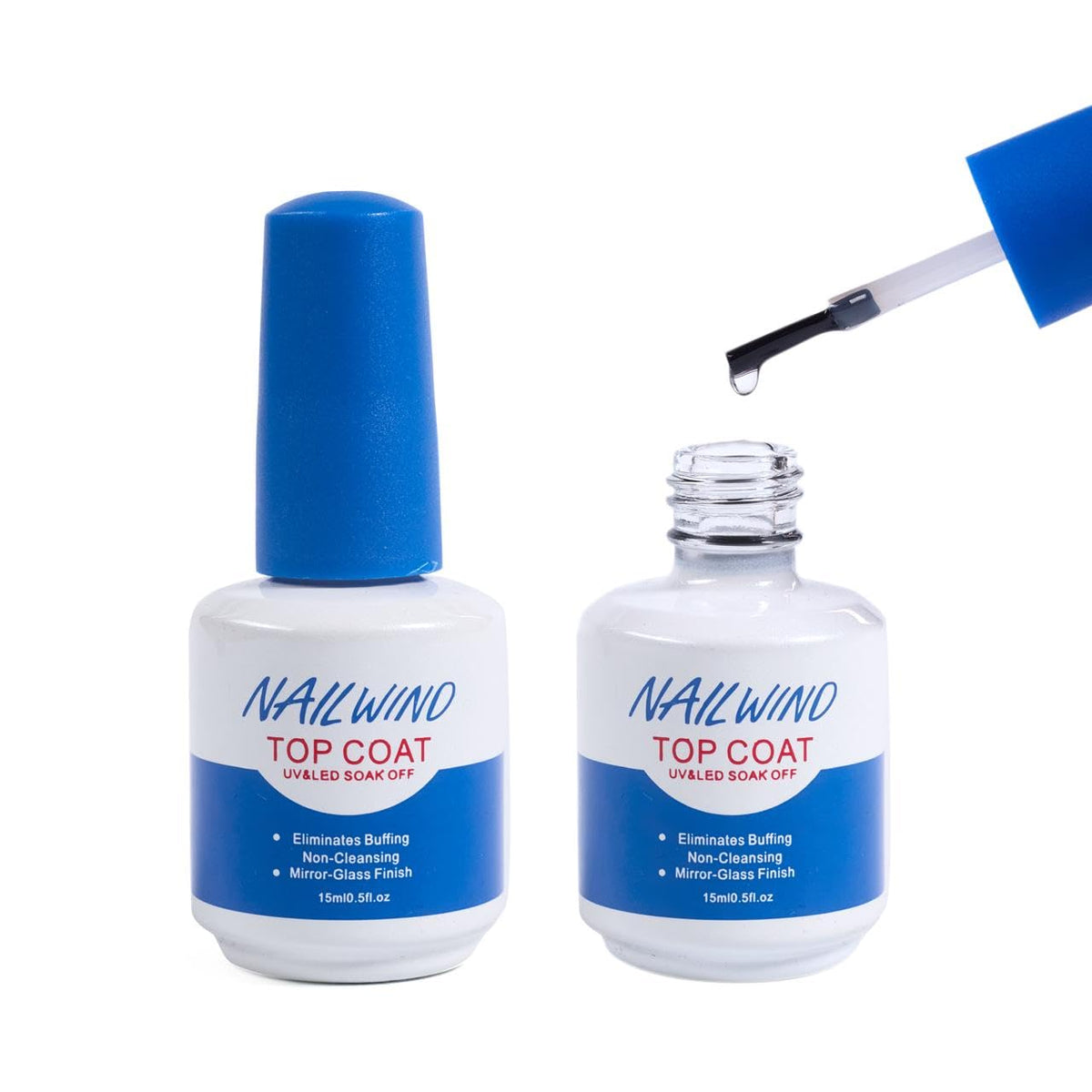 NAILWIND Gel Polish No Wipe Gel Top Coat - Clear Color Top Coat Gel Nail Polish Shine Finish and Long Lasting, Soak Off Nail Lamp, 15ml Gift for Girls - Image 3