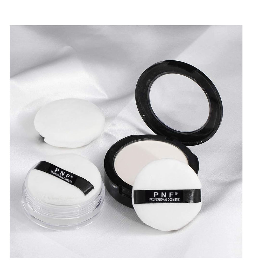 PNF PROFESSIONAL Makeup Powder Puff with Strap | Ultra Soft Washable | Pure Cotton Round Makeup Puff | for Loose Powder Mineral Powder for Woman Girl, Small Size (WHITE, 2 PCS) - Image 5