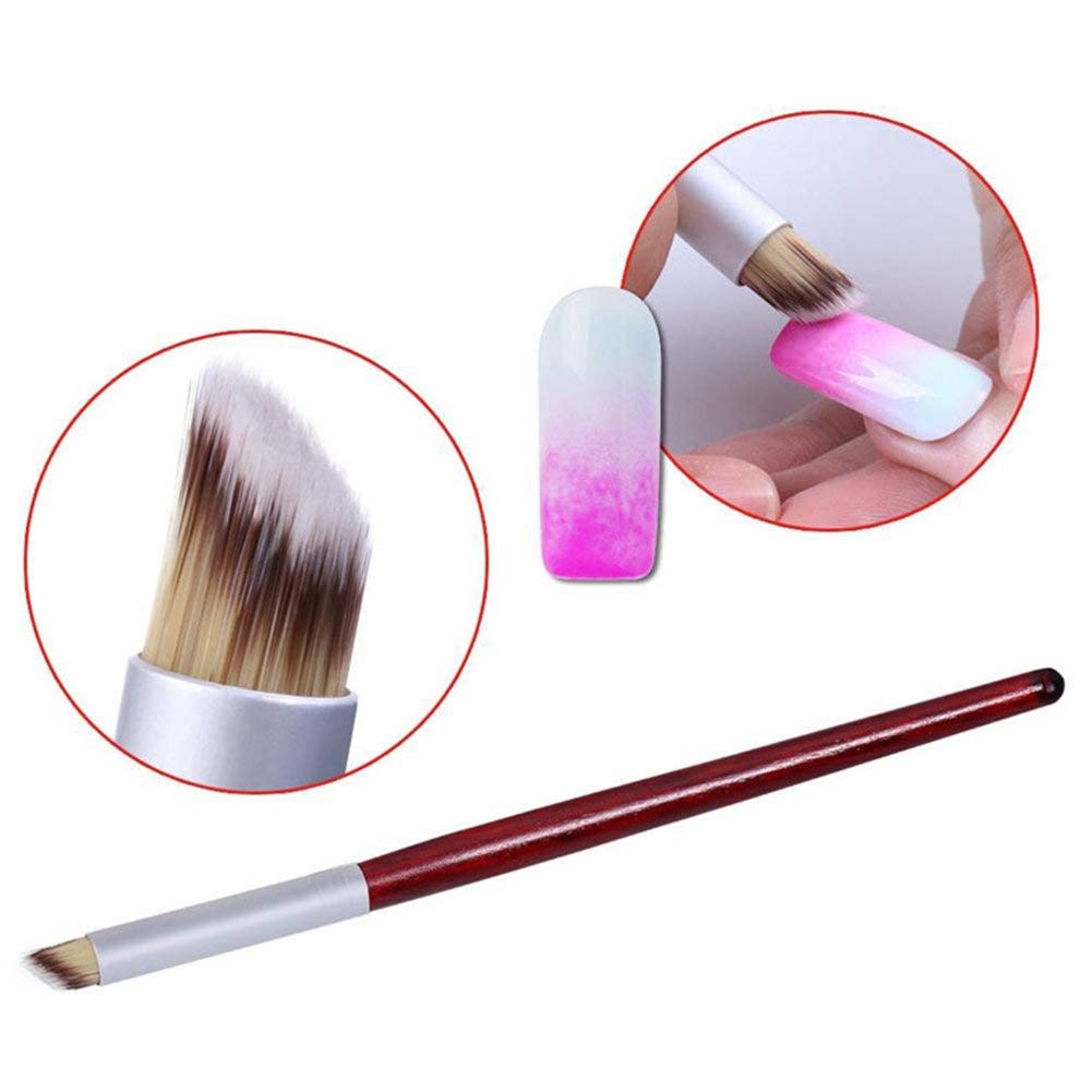 NAILWIND ombre brush for nail art, Nail Ombre Gradient Brush With Red Wooden Handle Nail Drawing Brush Uv Gel Design Builder Painting Pen 1 Pcs - Image 9