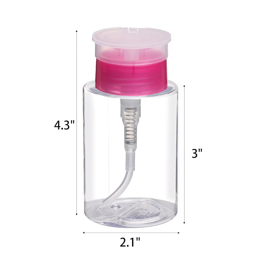 NAILWIND Nail Polish Remover Pump Empty Dispenser Bottle for Alcohol, Nail Polish and Makeup Remover, 150ml(5.10z), Hotpink Top Cap (PACK OF 2) - Image 3