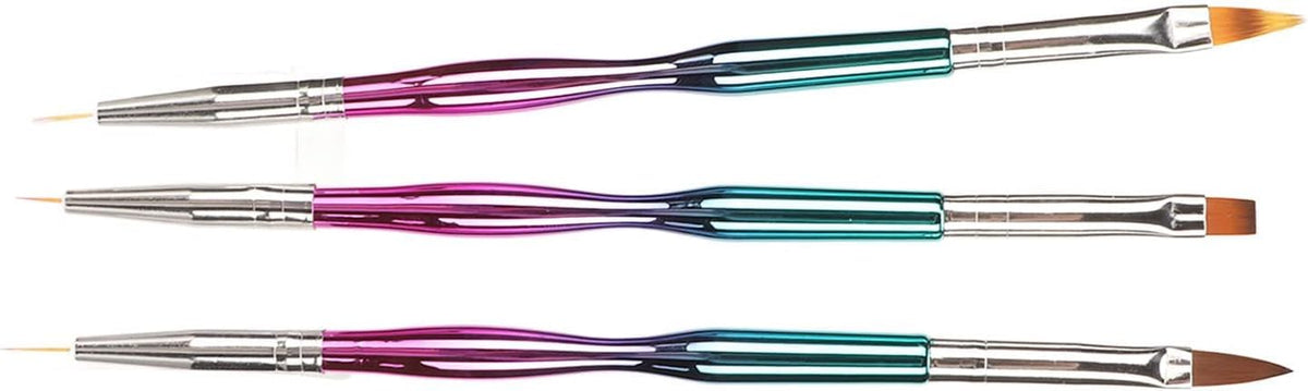 NAILWIND 3pcs Nail Liner Brush, Double Ended Nail Art Brushes, Nail Art Brush Set, Nail Art Painting Drawing Brush, Gel Nail Brush Set, Nail Art Painting for Nail Accessories, Nail Design - Image 7