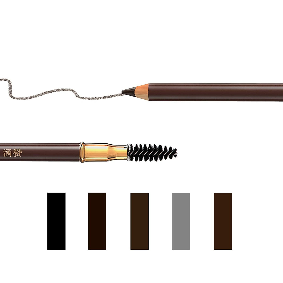 My Colors Eyebrow Pencil With Mascara Brush, Waterproof, Long lasting 1.4g Dark Brown - Image 5