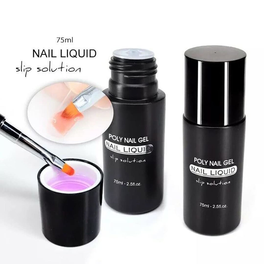 NAILWIND Slip Solution Poly Gel Kit - 75ml Slip Solution for Poly Nail Gel, Nail Extension Liquid Solution Anti-stick Tools with Nail Art Brush Starter Kit for Poly Extension Nails - Image 3