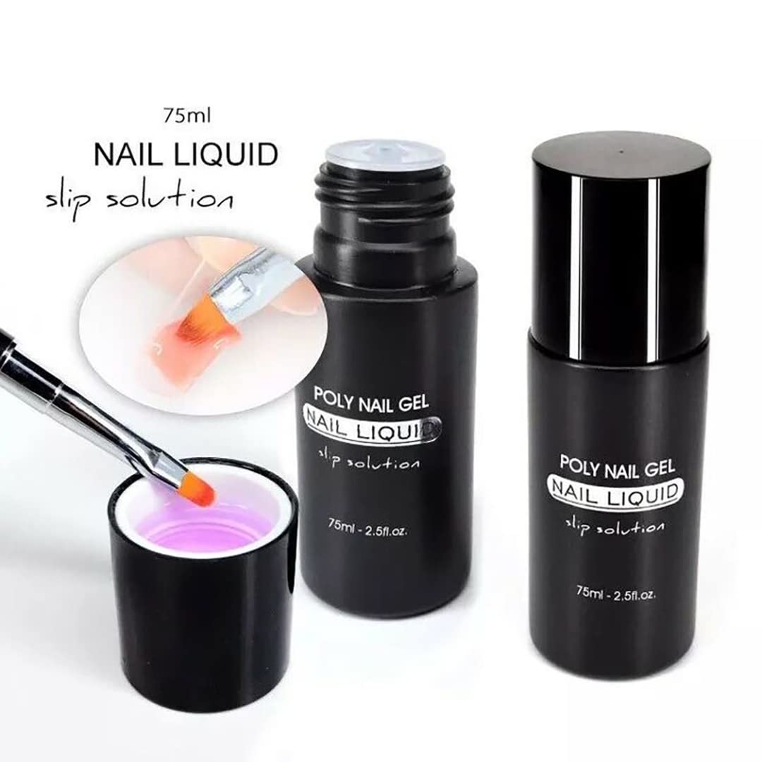 NAILWIND Slip Solution Poly Gel Kit - 75ml Slip Solution for Poly Nail Gel, Nail Extension Liquid Solution Anti-stick Tools with Nail Art Brush Starter Kit for Poly Extension Nails - Image 3