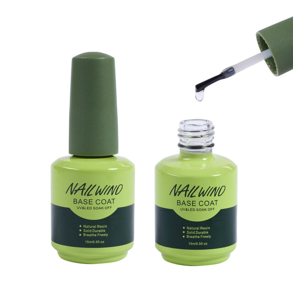 NAILWIND Gel Polish No Wipe Base Coat,15ml for Gel Nail Polish Soak Off LED Nail Lamp Gel Base Coat Upgraded Formula Long-Lasting DIY Home and Nail Salon - Image 3