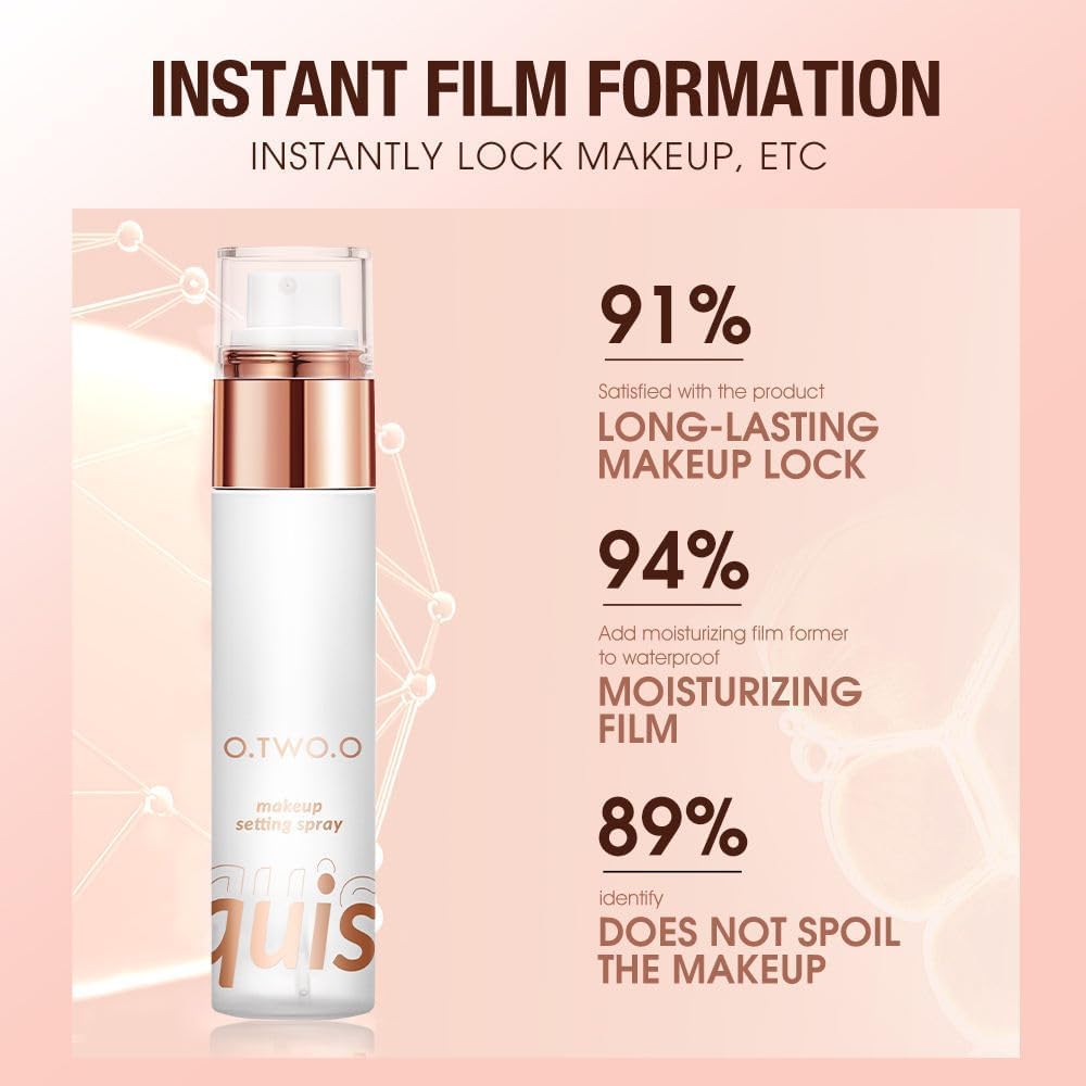 COSLUXE X O TWO O Exquisite Fine Mist Makeup Setting Spray, Long-lasting, Rose Gold 50ml - Image 2