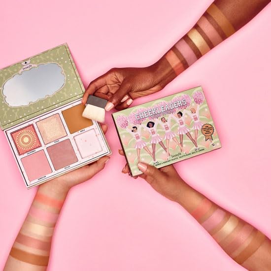 HUDAMOJI 6 Colors Highlighter Blush Makeup Palette, Bronzer Powder Matte Shimmer Metallic Finish,Face Blusher Contour Highlighter 34g (Pink Squad, 1 Pcs) - Image 3