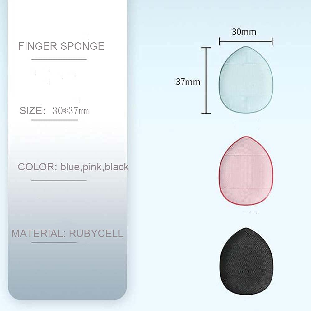 COSLUXE Mini Finger Powder Puff 4 pcs Finger Makeup finger beauty blender Sponges, Mini Soft Cosmetic Finger Puff, Perfect for Foundation, BB Cushion, Cream, Concealer - Image 5