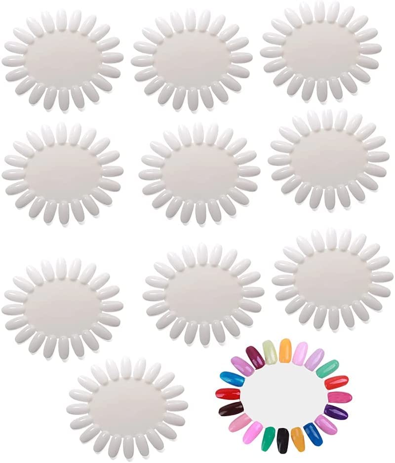NAILWIND 10 Palettes 20 Nail Tips Display Board, for Nail Art Design Pattern Practice and Swatch Nail Polish Colors Display Wheel for Manicure,Nails Art Tools - Image 4