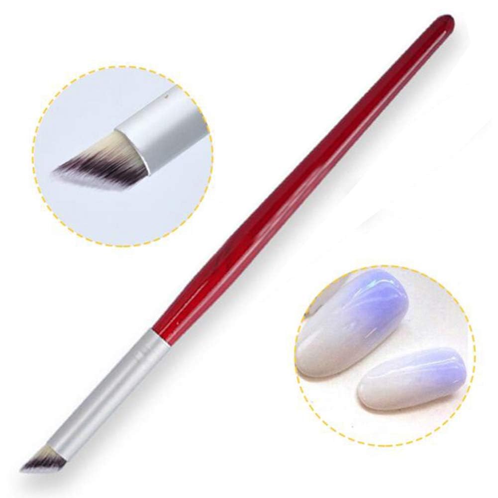 NAILWIND ombre brush for nail art, Nail Ombre Gradient Brush With Red Wooden Handle Nail Drawing Brush Uv Gel Design Builder Painting Pen 1 Pcs - Image 2
