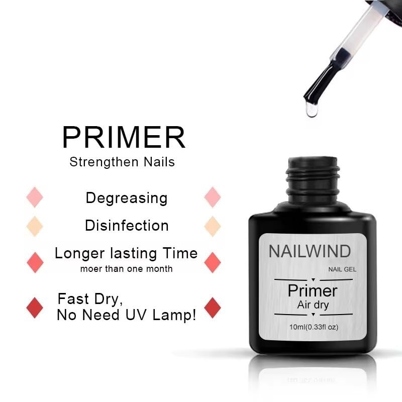 NAILWIND Nail Primer, Fast Air Dry, No Lift Prep for Gel and Acrylic Powder, Foundation for Long-lasting Nail Polish 7.5ml - Image 9