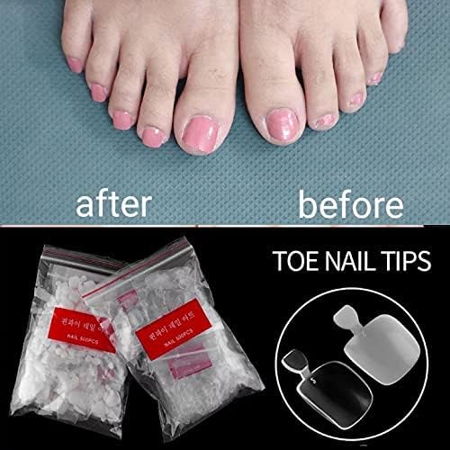 NAILWIND Fake Toenail Tips, 500PCS False Nails Artificial, DIY False Toe Nails Fake Nails for Nail Art - NATURAL Toenail Tips for Woman DIY False Toenails Kit Pedicure at Home - Image 7