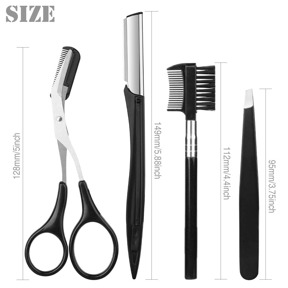 COSLUXE 5 Pcs Eyebrow Trimming Kit | Eyebrow Grooming Set | Tweezers | Scissors | Eyebrow Razor and Eyelash Applicator for Women and girls - Image 8