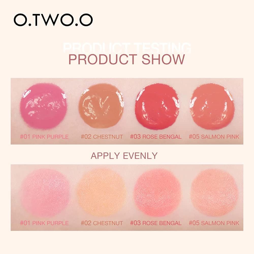 COSLUXE O TWO O Velvet Liquid Blush,Face Blusher,Long-lasting Makeup Blush,15g (05-ALMON PINK) - Image 3