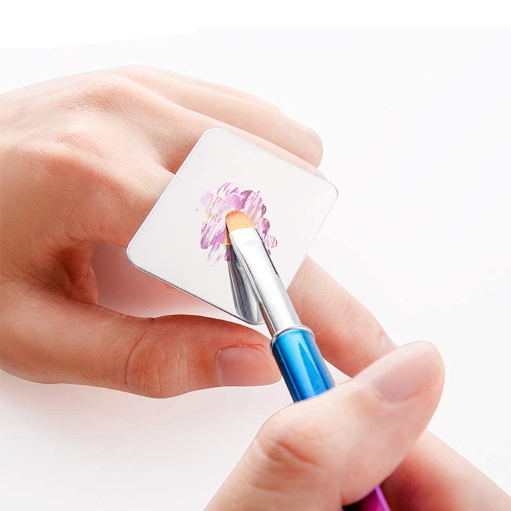 COSLUXE Nail Art Palette Stainless Steel Makeup Mixing Palette Ring Nail DIY Art Design Paint Color Mixing Palette Metal Tool (Pack of 1, Midiam) - Image 2