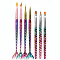 NAILWIND Mermaid Nail Art Brushes 7 Pcs, Nail Brush Pen,Gradient Mermaid Kit Easily Draw Various Design,Work Can be Done Easily at Home