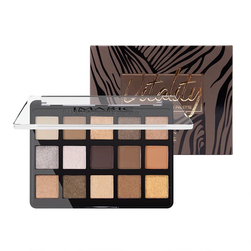 IMAGIC 15 Color Uitality Eyeshadow Palette, Eyeshadow Matte Shimmer Finish Make up Palette Highly Pigmented - Multicolor 15x1.2g