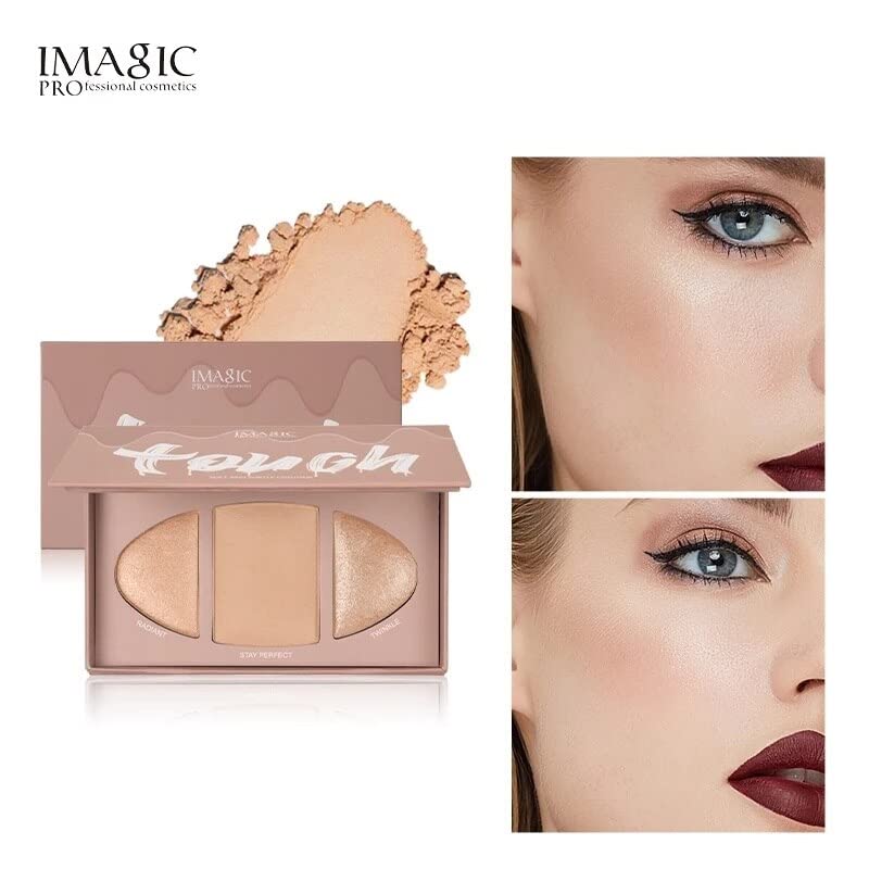 COSLUXE IMAGIC PROfessional Cosmetic TOUCH SOFT AND SUBTLE Contour Highlighters & Illuminators Palette 22g (02 - GOLDEN BEACH) - Image 3