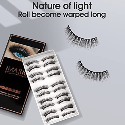 Imagic PROfessional Synthetic Fibers False Eyelashes, Natural & soft 100% Handmade 3D Eyelashes Pack 10 Pairs of 1 box - Image 5