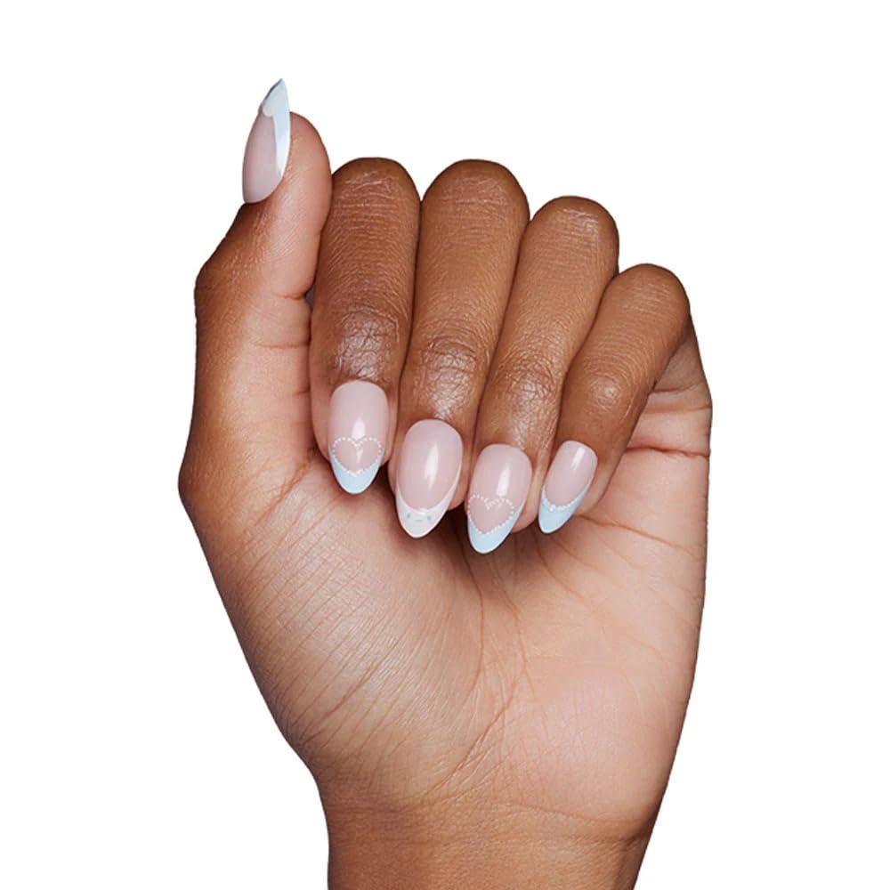 NAILWIND French Tip Press On Nails Short Almond - Chrome Hot Pink Press On Nail Short, Stick On Nails for Women, Glue On Nail with in 16 Sizes - 30 Soft Gel Fake nail on Kit, for Women Girls 22 - Blue - Image 7