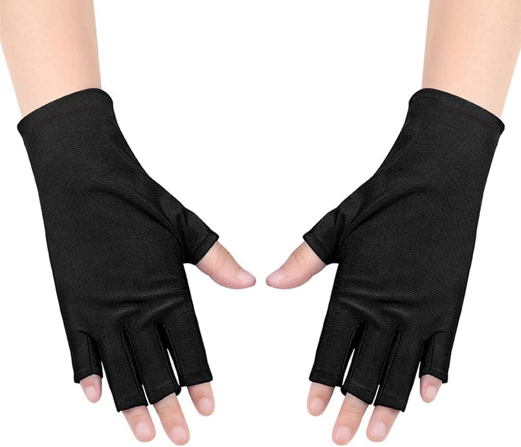 NAILWIND UV Gloves for Gel Nail Lamp, 1 Pair of Nail Art Protection Gloves, Anti-UV LED Nail Art Lamp, Manicure Protective Gloves, Nail Art Gloves, Skin Care Gloves (BLACK)