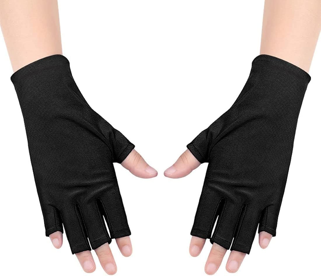 NAILWIND UV Gloves for Gel Nail Lamp, 1 Pair of Nail Art Protection Gloves, Anti-UV LED Nail Art Lamp, Manicure Protective Gloves, Nail Art Gloves, Skin Care Gloves (BLACK)