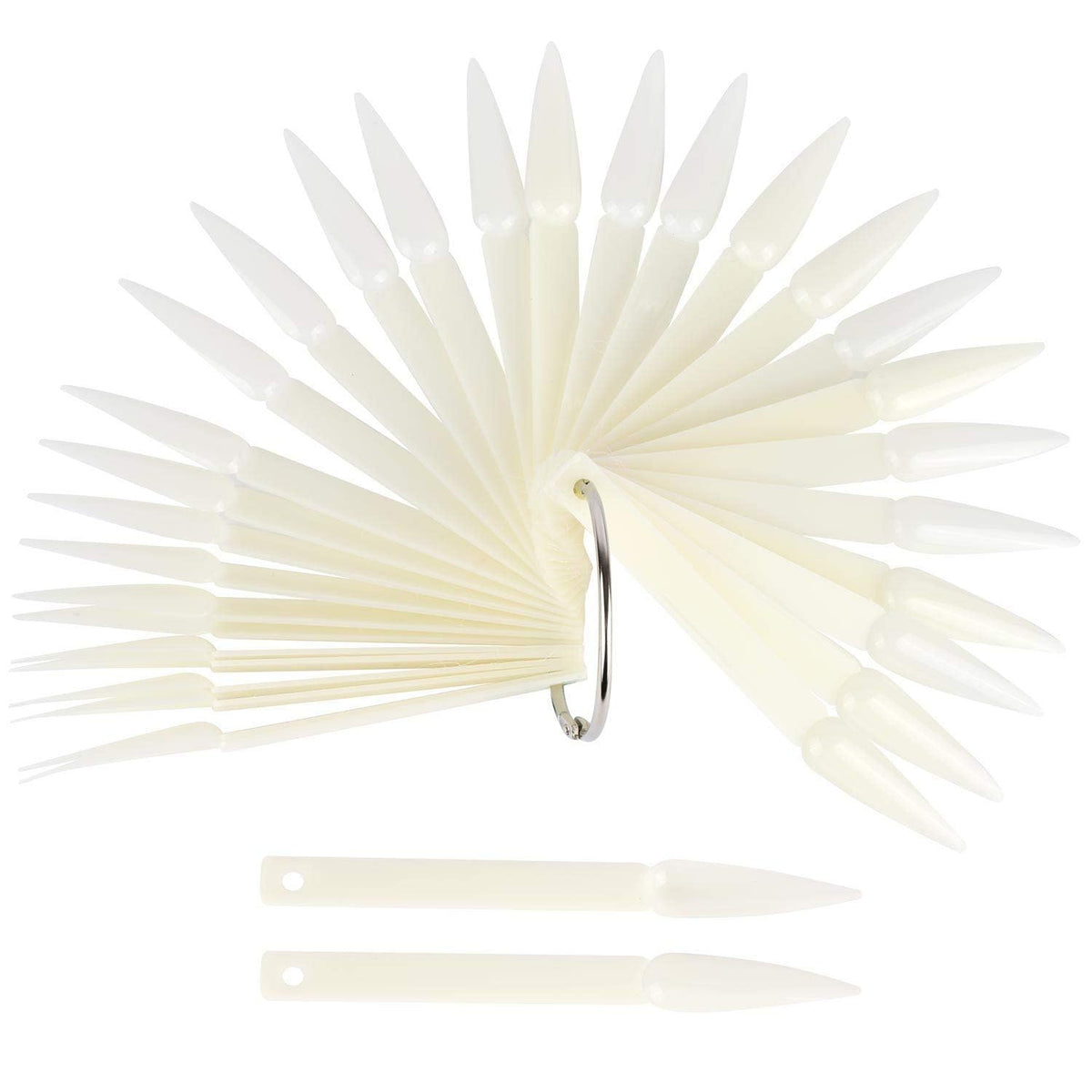 NAILWIND Fan Shape Nail Art Polish Display Tips, False Nail Sample Sticks, Nails Practice Color Display, for Nails Home DIY Nail Salon Practice Tools (CLEAR Stiletto Shaped, 100 - Pcs) - Image 2