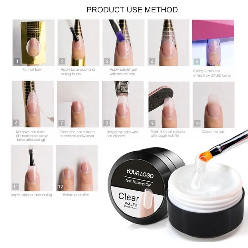 NAILWIND Builder Gel for Nail Extension, Uv Gel Acrylic for Strong Long False Use Nails Builder Gel Kit (PINK NUDE, 1 - PCS) - Image 7