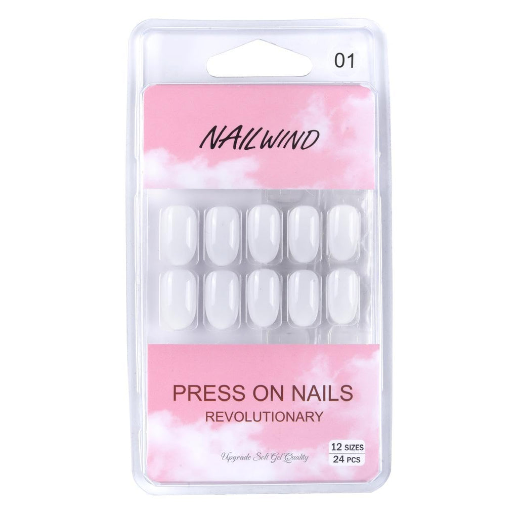 NAILWIND 24pcs Press on nails | Natural Short False Nails | Acrylic Full Cover Nails | Natural Fake Nails Delicate & Comfortable for Women and Girls (V-01) - Image 5