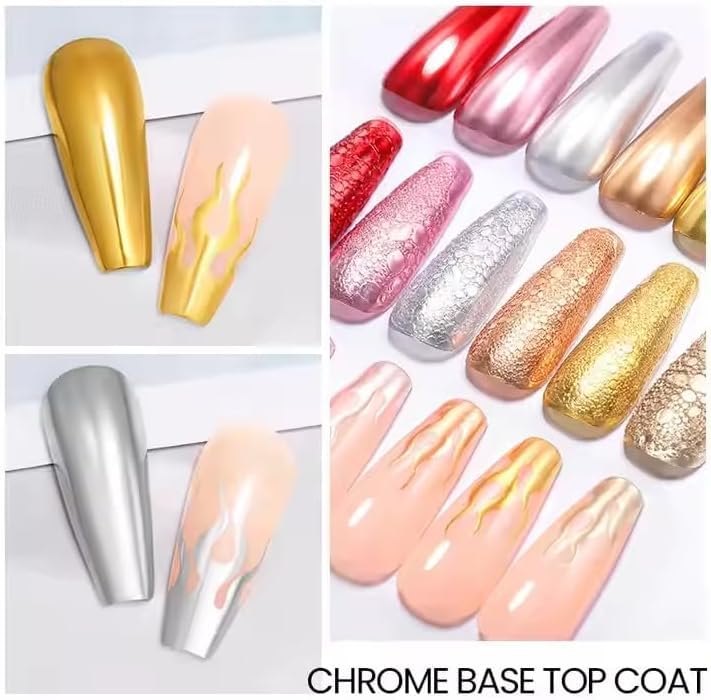NAILWIND Chrome Nail Powder | Mirror Effect Chrome Powder for Nails Glitter Long Lasting | Pearl Aurora Mermaid Nail Powder | Holo Pigment Nail Art DIY Design Decorattion (Gold, 4 PCS) - Image 7