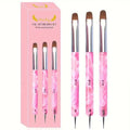 NAILWIND 3 Pcs Double Ended Liner Brush for Nails Gel French Manicure Brush Nail Dotting Tool Professional Manicure Tool for Manicure Cuticle Clean Up Nail Art Design 12#, 14#, 16#
