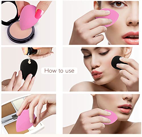 COSLUXE Makeup Sponge Set Beauty Blender with Egg Case, Soft Sponge For Liquid Foundation, Creams, and Powders?Latex Free Wet and Dry Makeup Yellow Series, 4 Big + 3 Mini -7 Pcs set - Image 6
