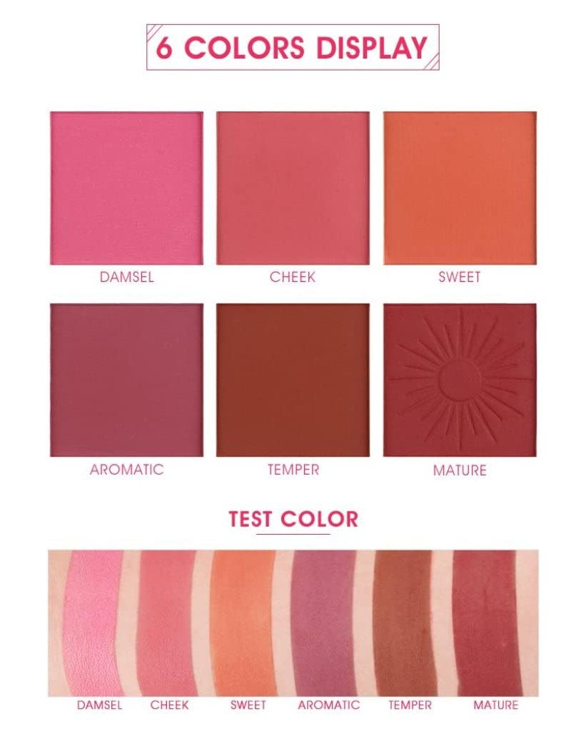 COSLUXE IMAGIC PROfessional Pro Blusher Palette 42.8g, 6 COLOR TOUCH BLUSH PALETTE - Image 6