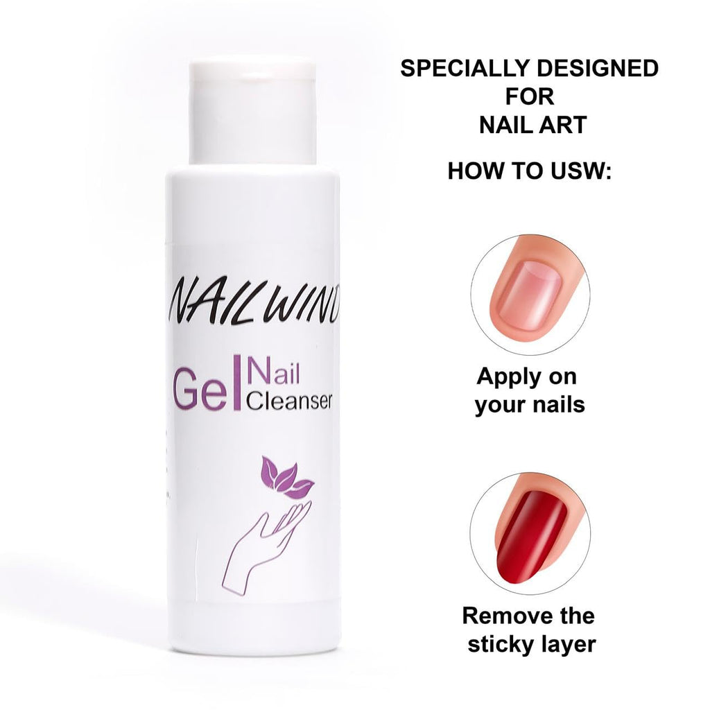 NAILWIND UV Nail Gel Cleanser for Nails, Finishing Wipe Sticky Residue Remover Cleanser Cleaner 100ml Nail Surface Cleanser for Gel Nails,Nail Cleaning Solution for UV Polish - Image 3