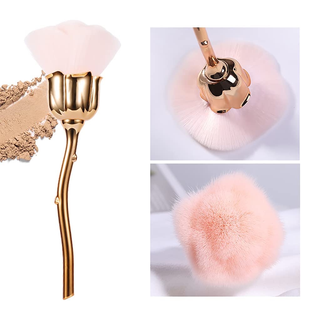 NAILWIND Nail Art Dust Powder Remover Brush | Rose Brushes | Pink Rose Soft Brush | Acrylic Nail Arts Manicure Dust Cleaner Brush | for Nail Trimming Cleaning | Makeup Brush Tools - Image 8