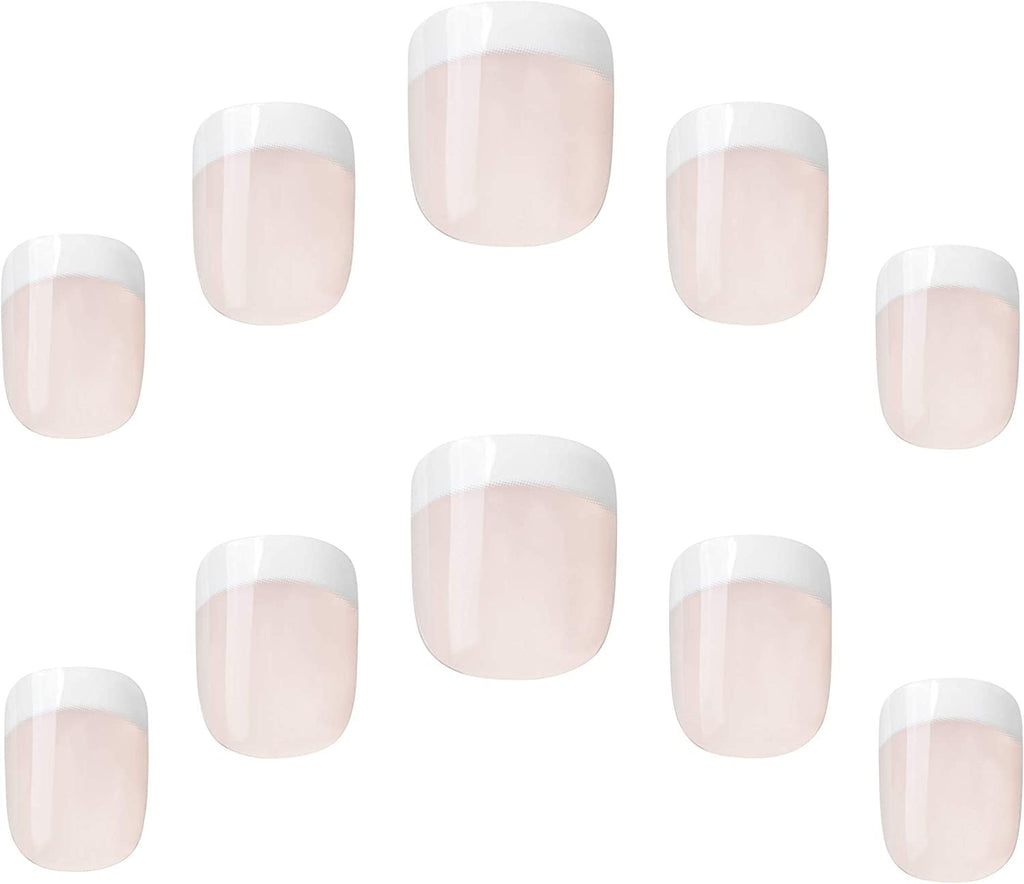 NAILWIND 24 Natural French Short False Nails Acrylic Full Cover Nails,Natural Fake Nails Delicate & Comfortable for Women and Girls (N41, 24 Count -Pack of 1) - Image 9